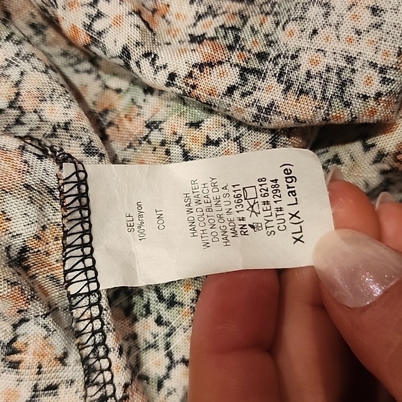 Pulse Green Floral Spagetti Strap Flowy Tank Top XL - Picture 6 of 7